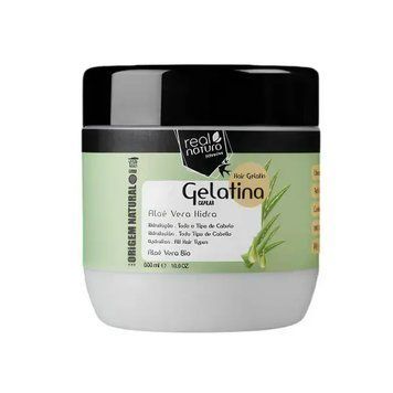 Гель-желатин для укладки кудрявого та волнистого волосся Real Natura Gelatina Capilar Aloe Vera Hidran