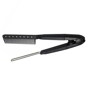 Hair Expert Hairbrush V Shaped METAL comb BLACK гребінець-затискач