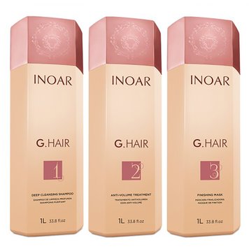 Кератиновый набор для выпрямления волос Inoar G.hair 3x 1000 мл