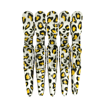 Hair Expert Clip Зажимы-крокодилы, х5, Леопард Желтый